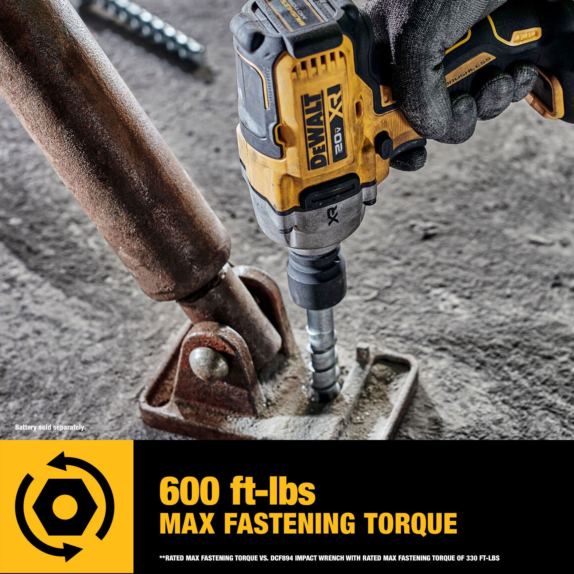 DEWALT XR 20 volt Max Variable Brushless 1 2 in Drive Cordless Impact Wrench Battery and Charger Included DCF891Q1 at Lowes