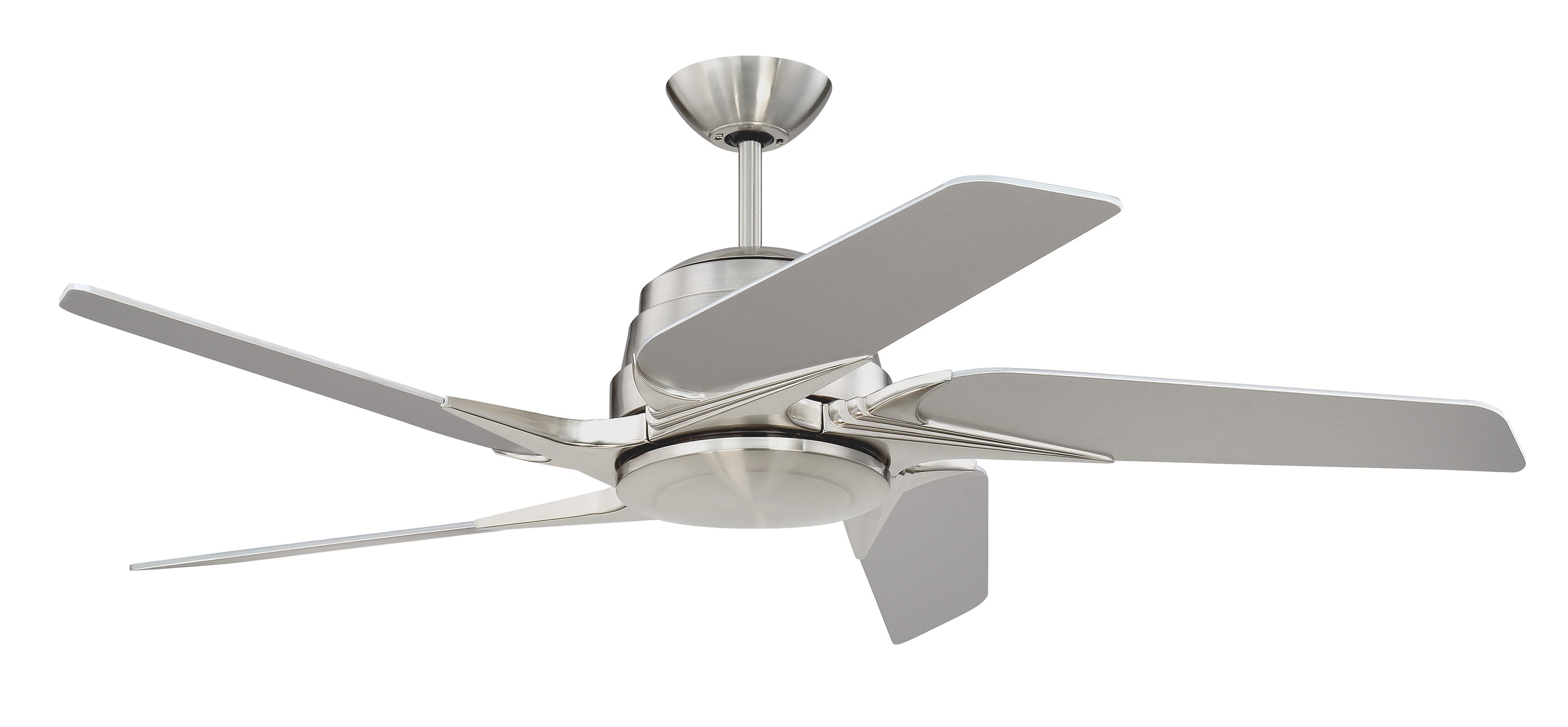 Craftmade SOE54BNK5 Solo encore 54-in Brushed Nickel Integrated LED Indoor Ceiling Fan with Light and Remote (5-Blade)