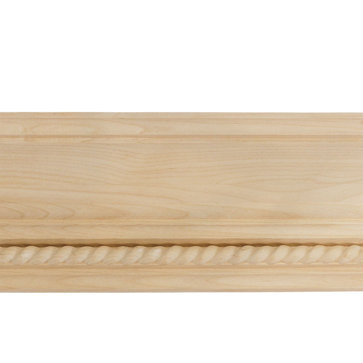 Ekena Millwork 687031 Andrea Rope Carved Wood 6-3/4-in x 7-ft 10-1/2-in Maple Unfinished Wood Crown Moulding 12 -Pack