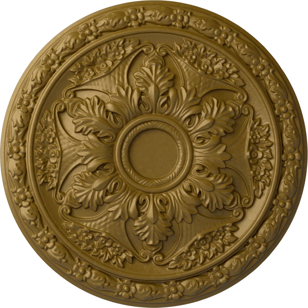Ekena Millwork CM20BLGLS Baile 20-in W x 20-in L Painted Gold Polyurethane Whole Ceiling Medallion
