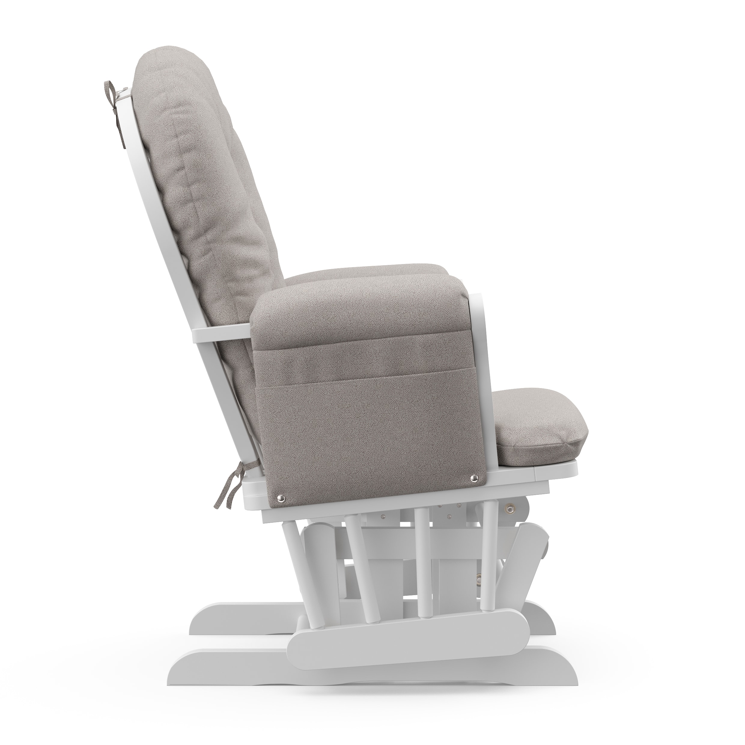 White and Taupe Swirl Glider with Ottoman Set