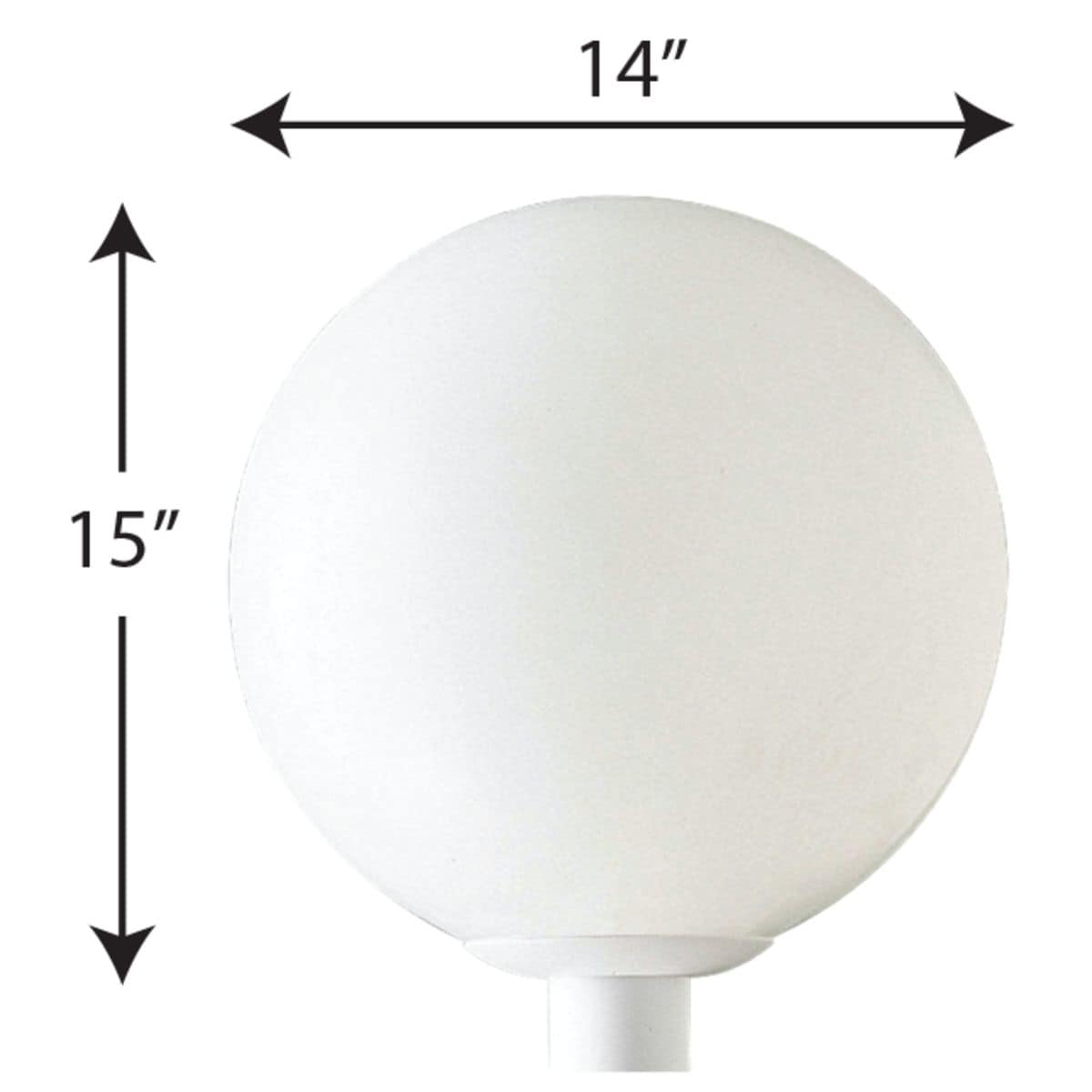 White Acrylic Globe Outdoor Post Lantern, 14-Inch