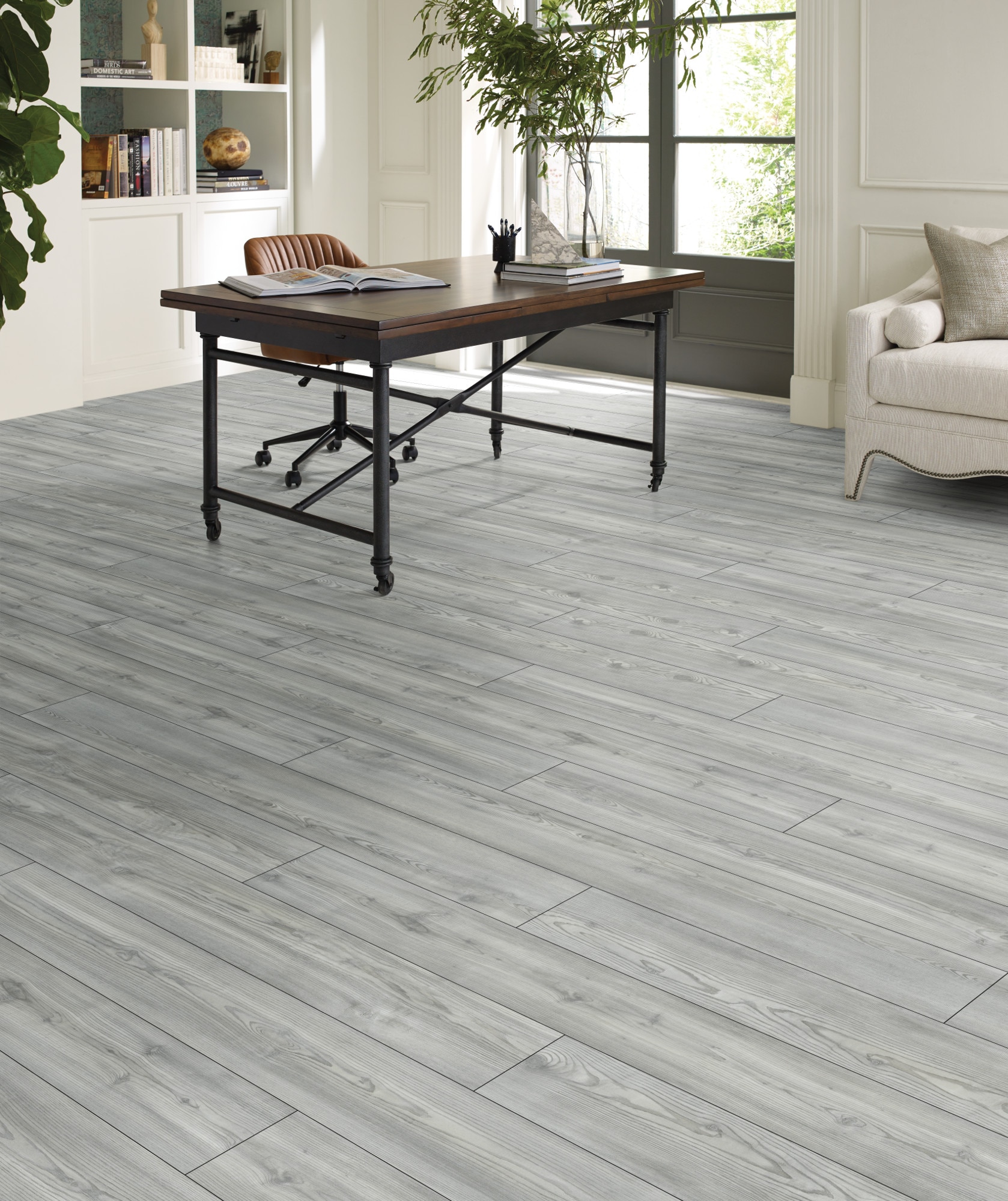 Shaw Contract - Solitude - 6 in. x 48 in. Luxury Vinyl - Pewter -  Commercial Floorzz