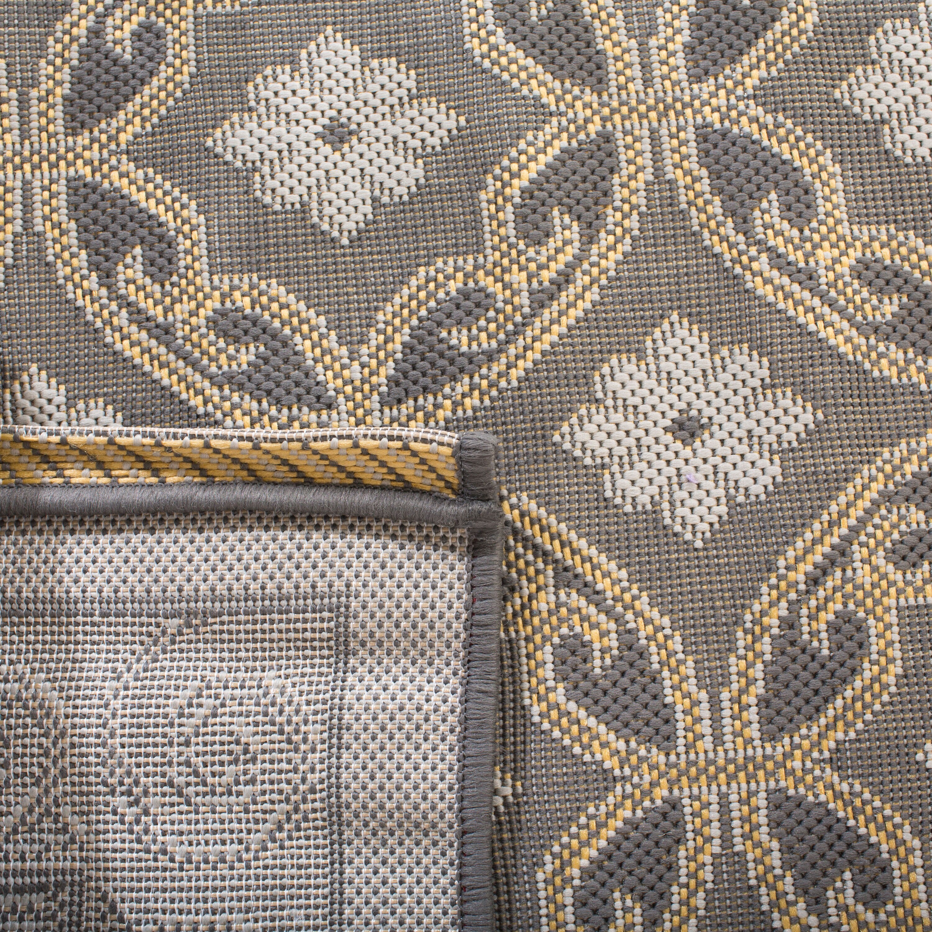 Safavieh CY7810-87A21-8 Courtyard Lockhart 8 x 11 (ft) Loomed Polypropylene Anthracite/Light Gray Rectangular Indoor/Outdoor Floral/Botanical Coastal Area rug