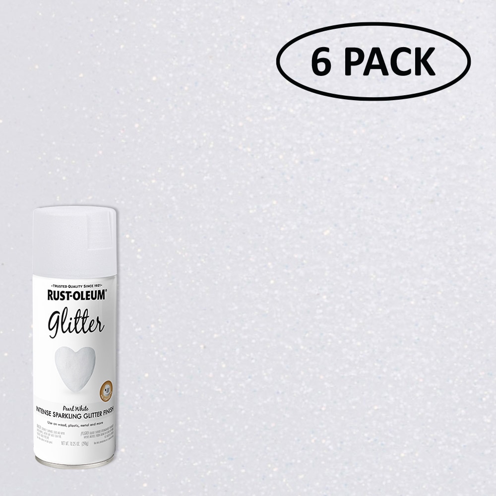 Rust-Oleum 299426SOS Specialty Glitter 6 -Pack Flat Pearl White Spray paint ( NET WT. 10.25-oz )