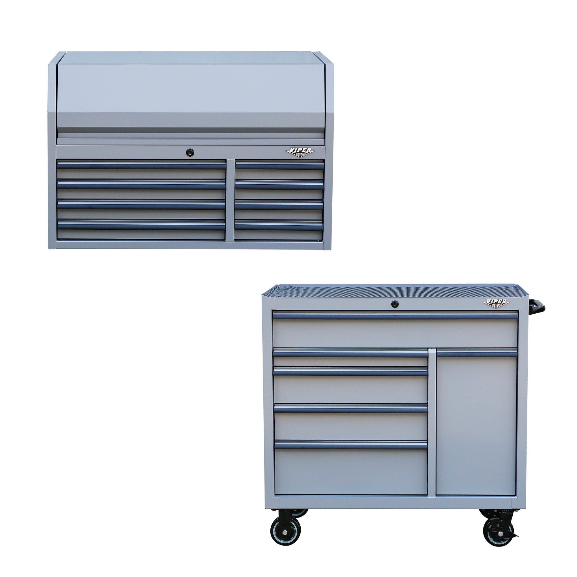 Viper Tool Storage Viper 41-Inch Top and Bottom Steel Rolling Cabinet Combo Sonic Gray