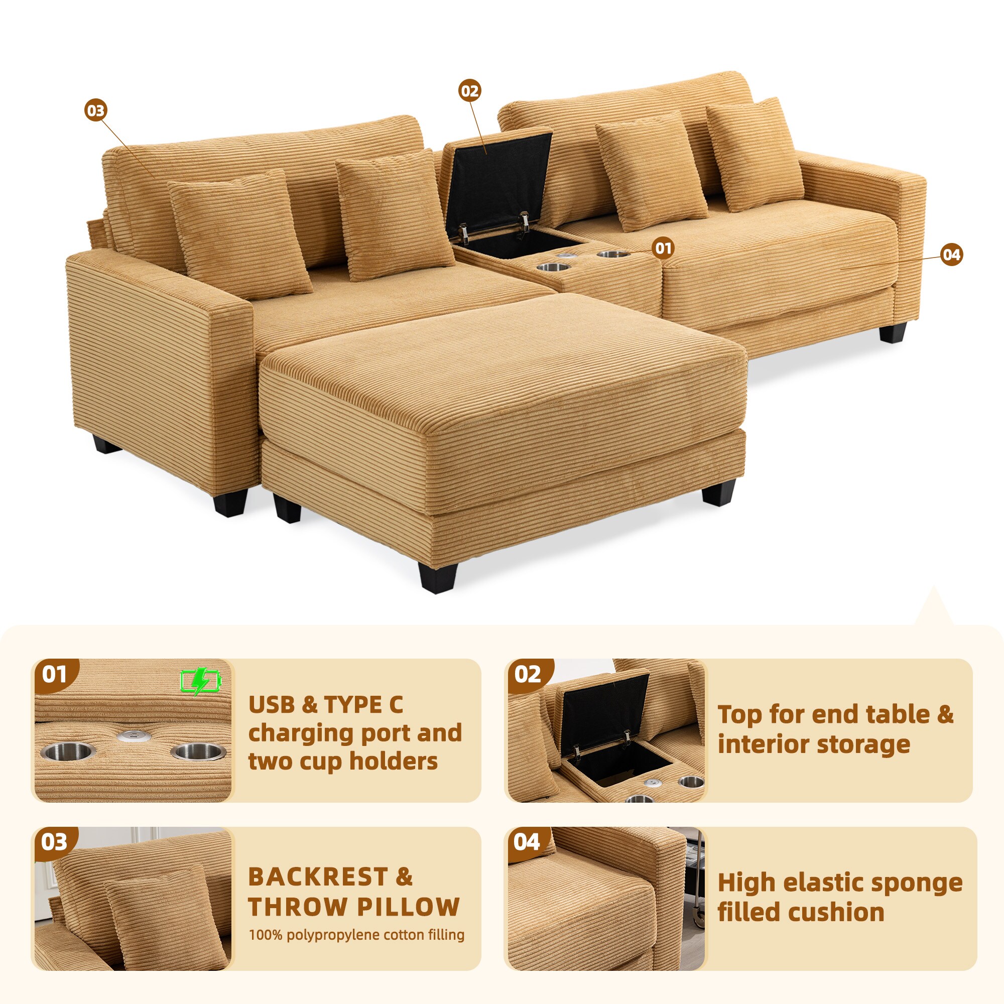 VOUA SAF-DXR3-GY1 Sofas-Loveseats - View #4