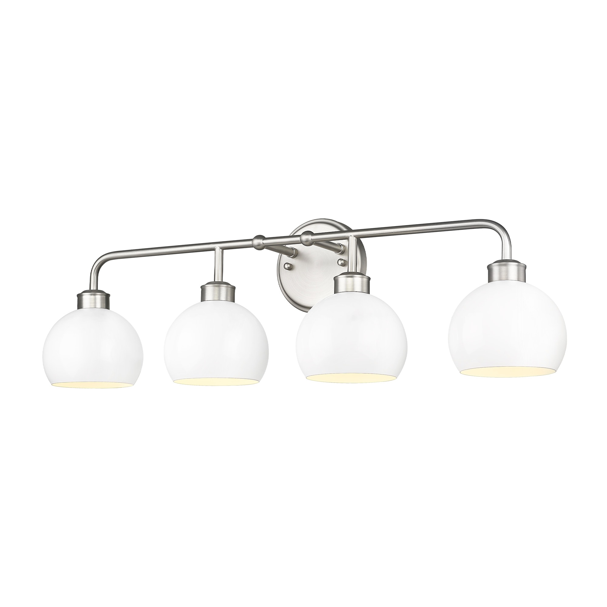 LTMATE LSV9026-4 WH+BN JAZAVA 32.3-in 4 -Light Brushed Nickel Modern/contemporary Vanity light