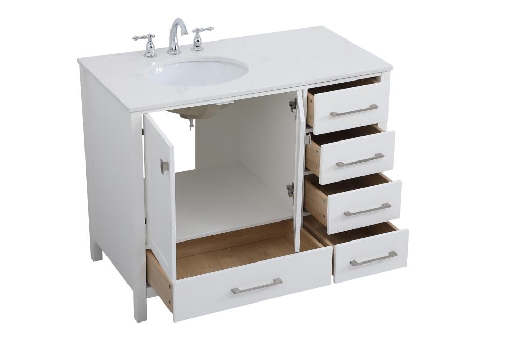 Elegant Decor First Impressions 42-in White Undermount Single Sink ...