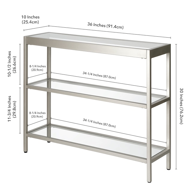 Alexis Modern Nickel Console Table, 26 Inch Height Console Table