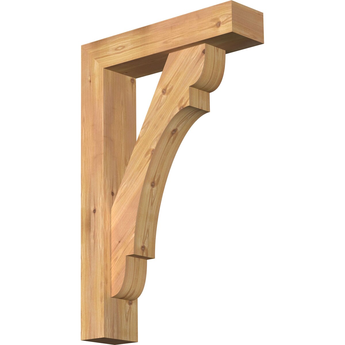 Ekena Millwork 1463544 Olympic block smooth bracket with offset brace Western Red Cedar Wood Standard Bracket