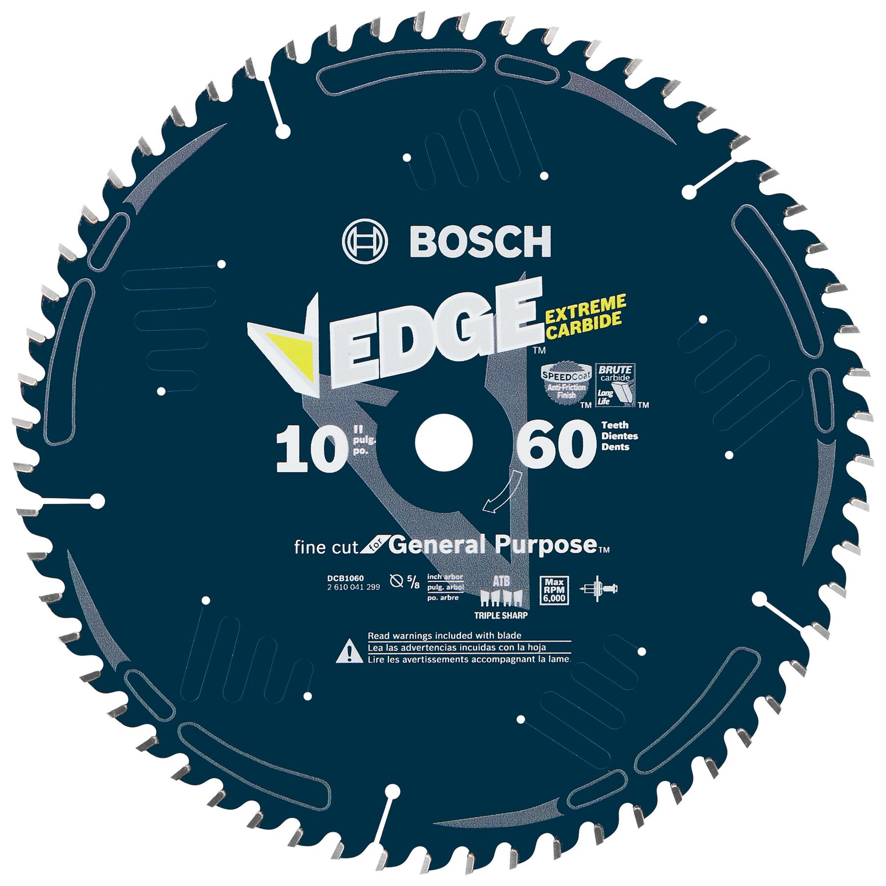 Bosch DCB1060 10-in 60 -Tooth Fine Finish Carbide-tipped LCS Miter/Table saw blade Individual