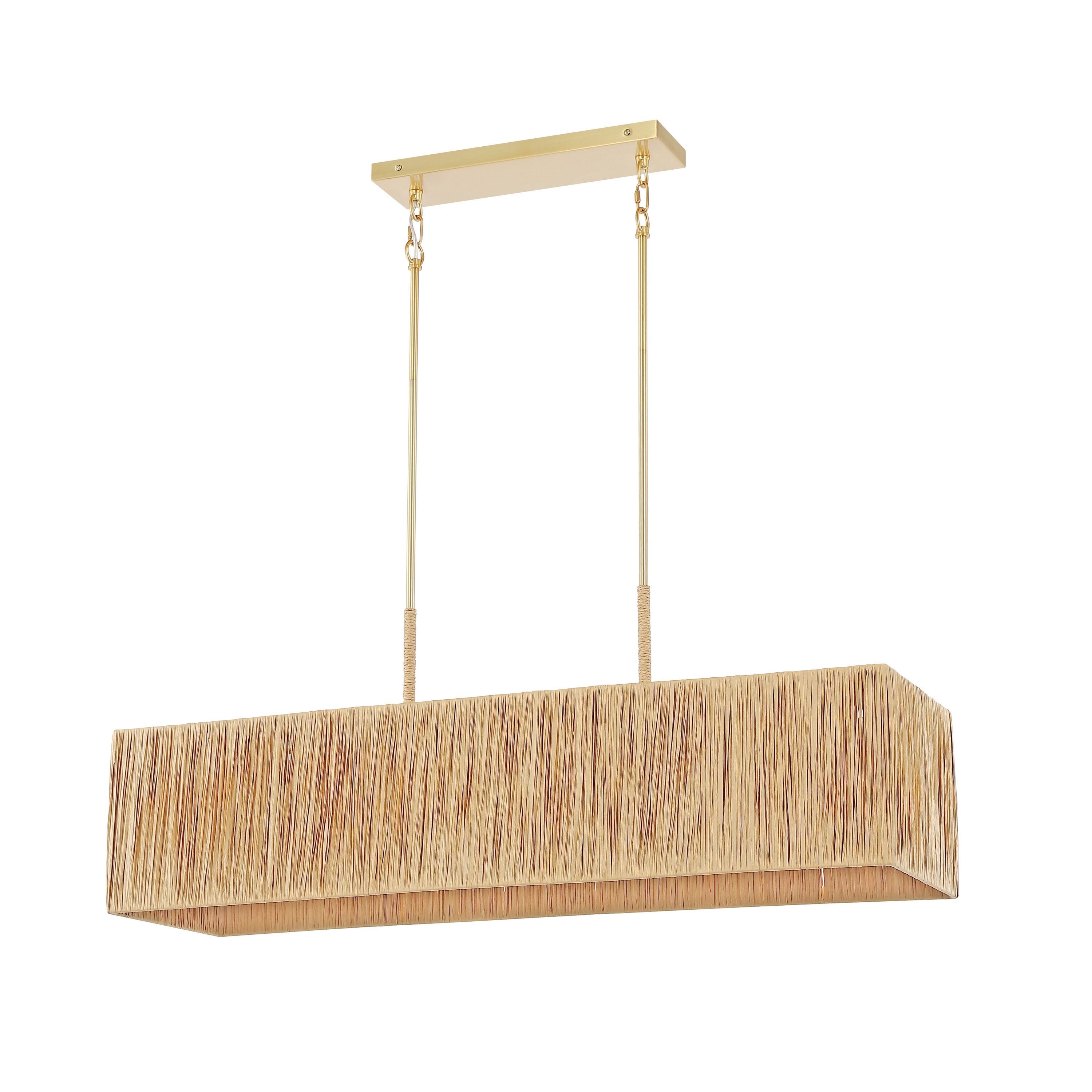 Amangiri Natural and Gold 5-Light LED Pendant with Brass Accents