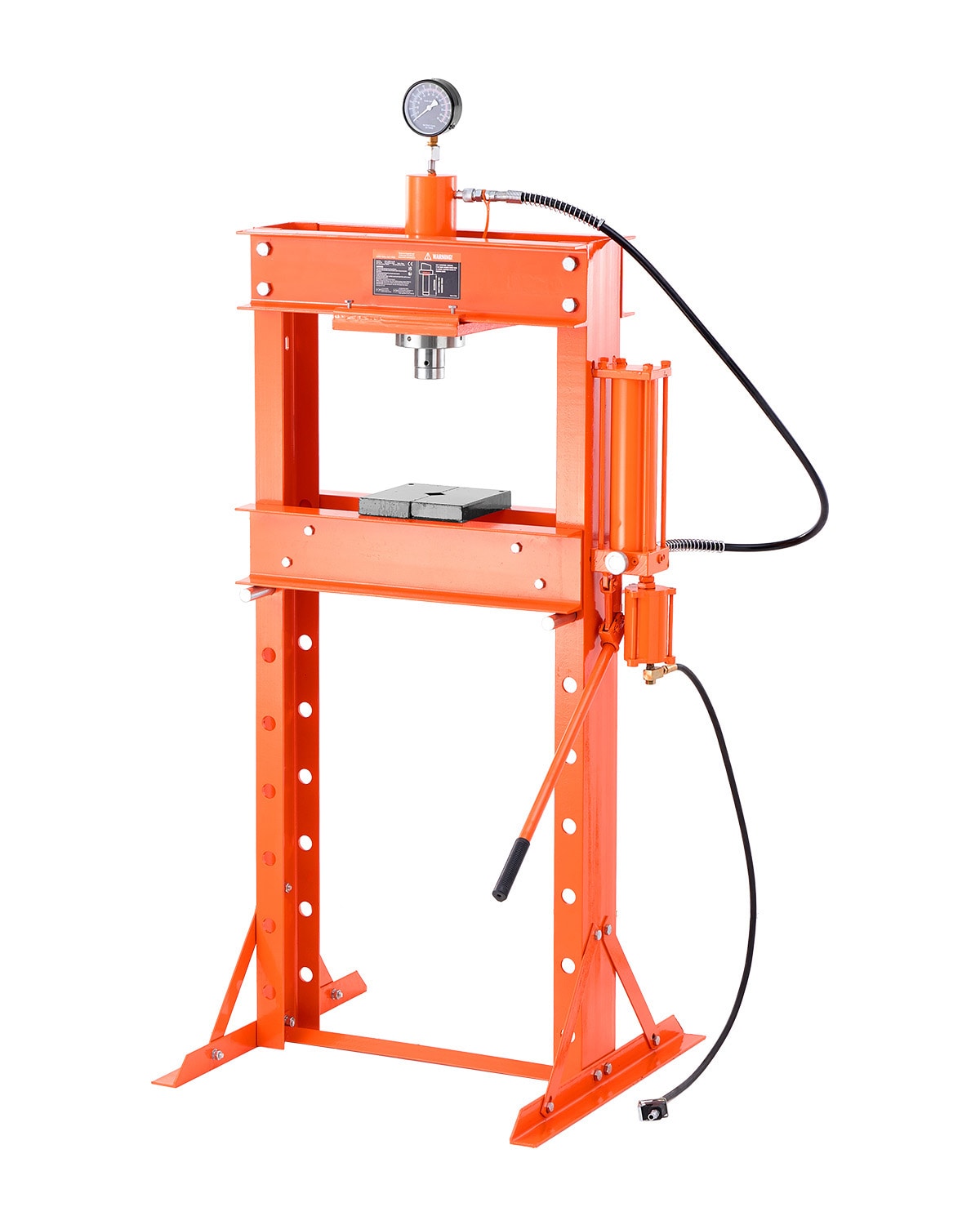 VEVOR SCYYYBSQCJYL06721V0 Hydraulic Shop Press  30 T H-Frame Pneumatic Shop Press with Press Plate and Triangular Support  Stable Garage Floor Adjustable Hydraulic Press with Relief Valve  Fit for Bending and Straightening