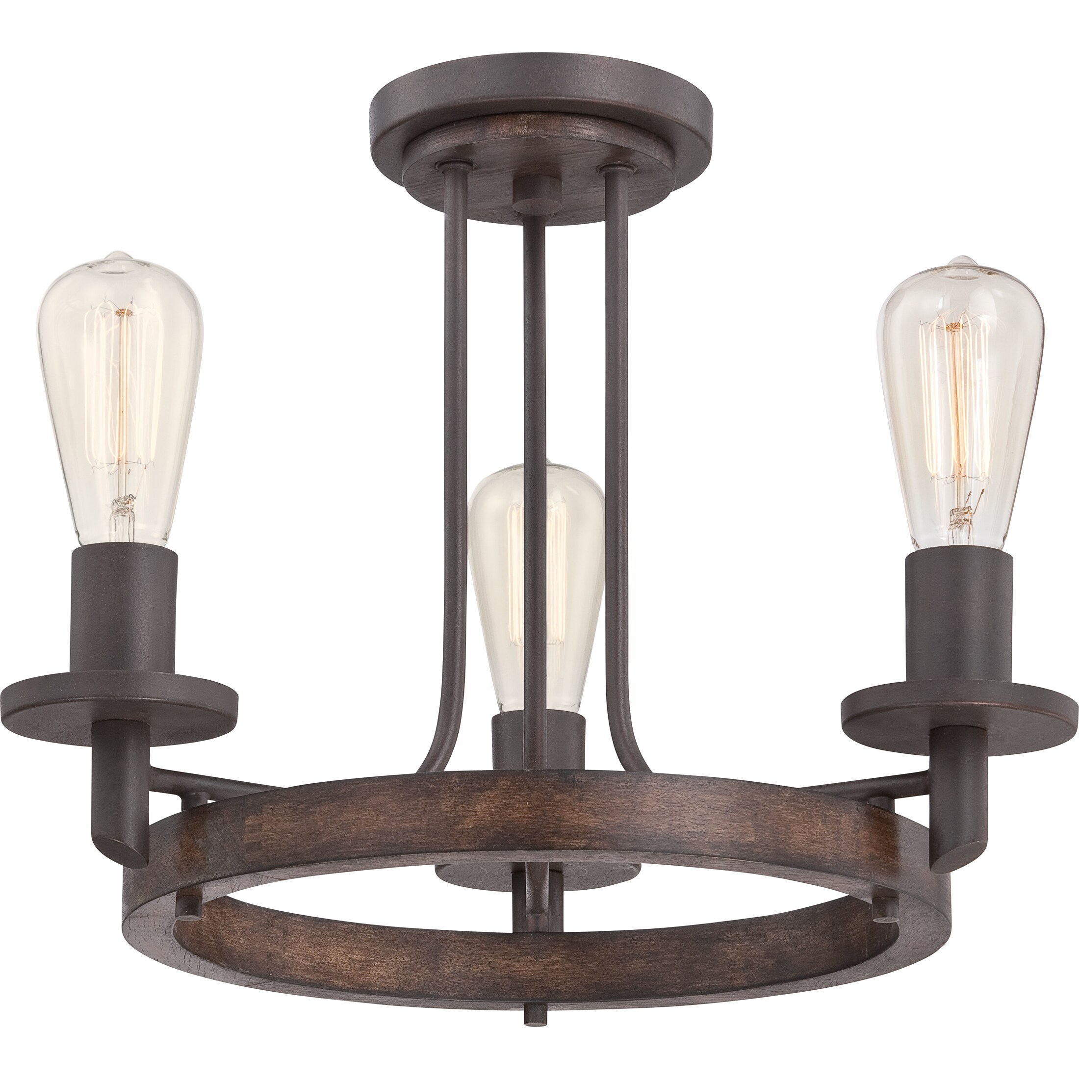 Quoizel TVN1717DK Tavern 3-Light 17-in Darkest Bronze Semi-Flush mount light