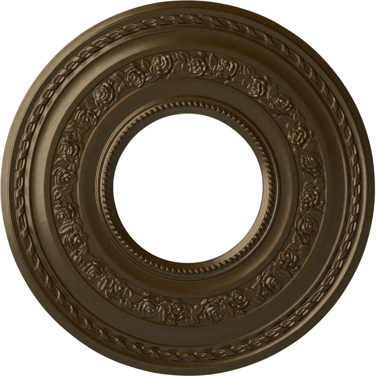 Ekena Millwork CM29ATBRS Anthony 29.375-in W x 29.375-in L Painted Brass Polyurethane Whole Ceiling Medallion