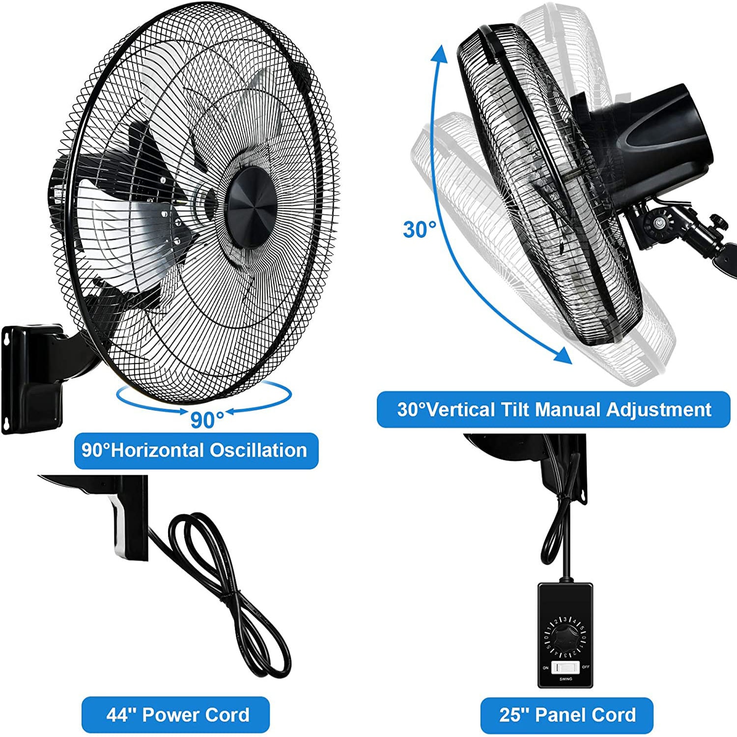 GZMR GZ-DHF42932 Wall-Mounted-Fans - View #2
