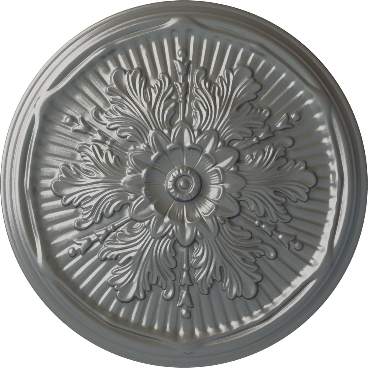 Ekena Millwork CM21LUSLS Luton 21-in W x 21-in L Painted Silver Polyurethane Whole Ceiling Medallion