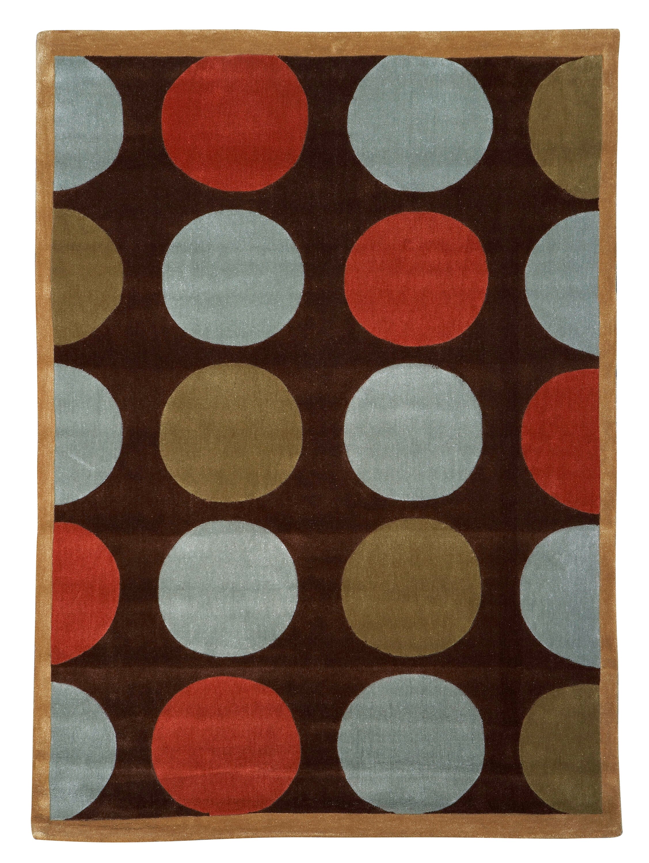 Linon RUG-TAB20157 Trio 5 X 7 (ft) Brown Indoor Geometric Area Rug