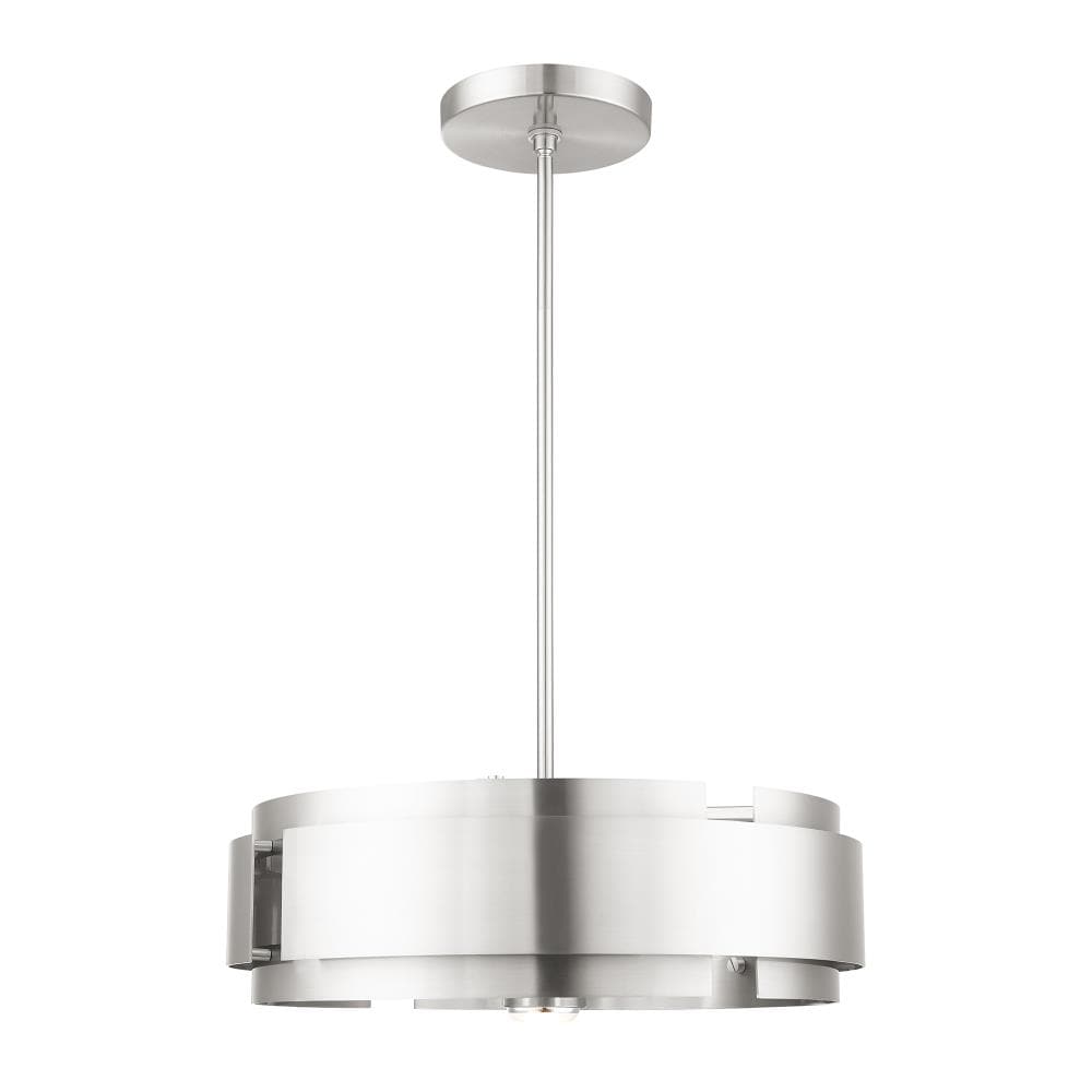 Brushed Nickel Drum 5-Light Pendant with Medium Base