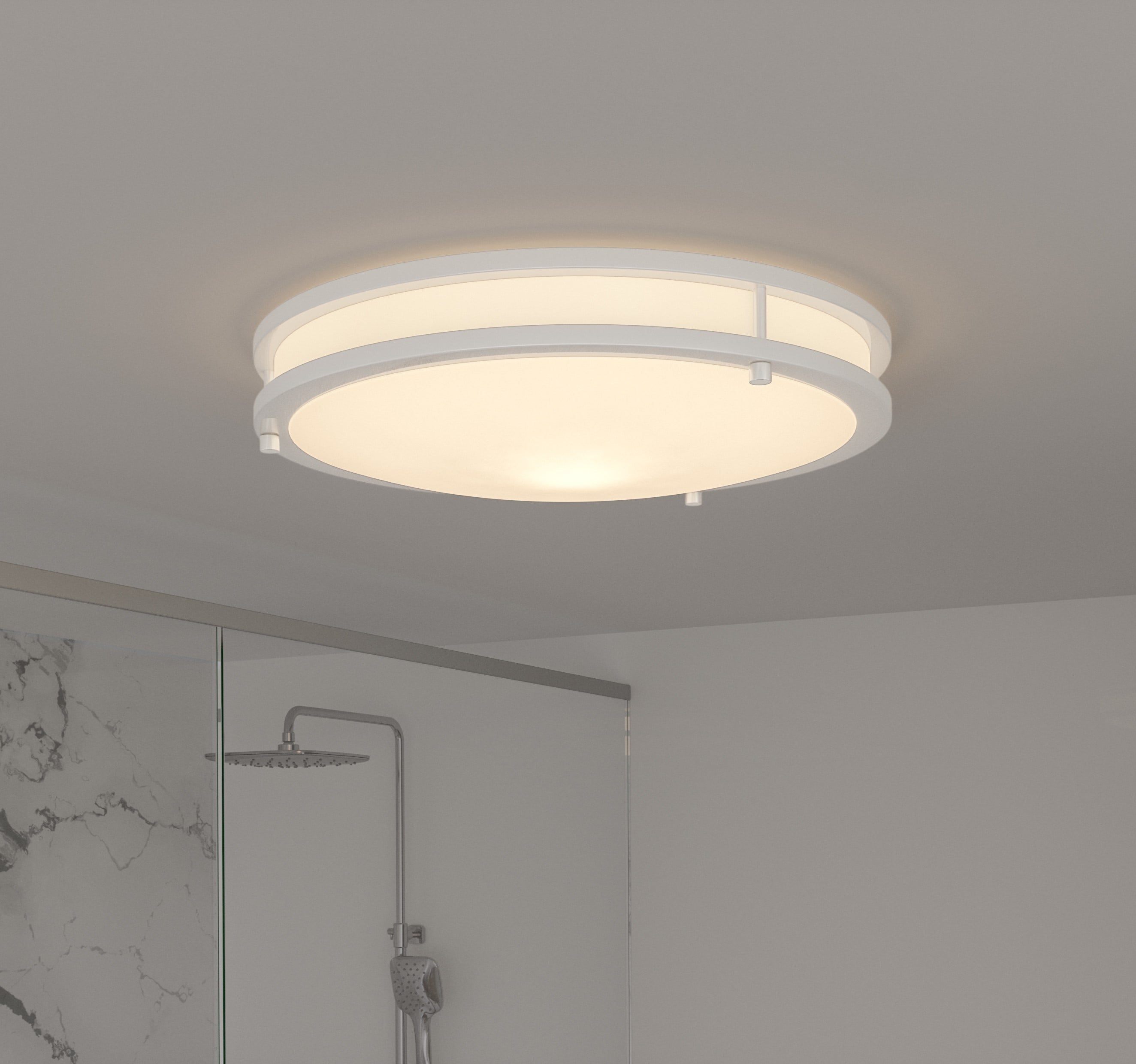 Quoizel EUC1624W Euclid 1-Light 24-in White Lustre LED Semi-flush Mount Light