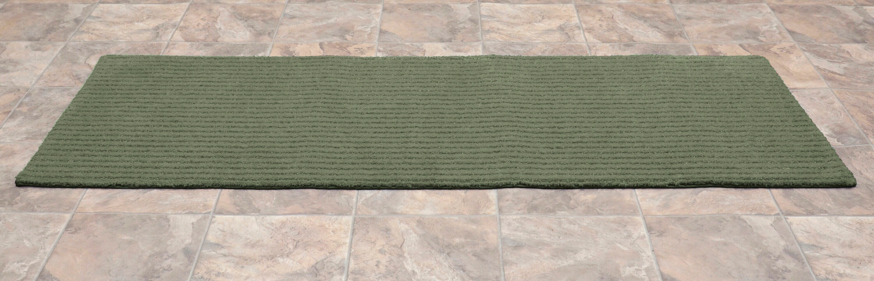 Garland Room Size 72-in x 60-in Sea Foam Nylon Bath Rug in the