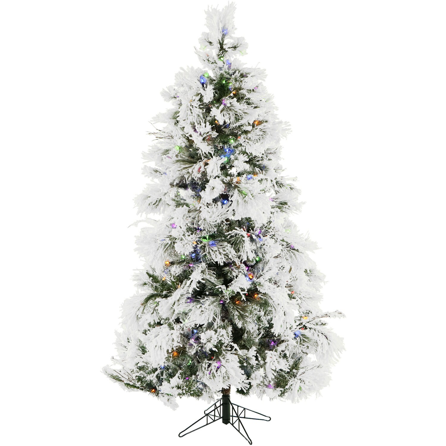 Set of 2 24.5 Inch Lighted Outdoor Christmas Tree with Remote, Multi-Color  Light