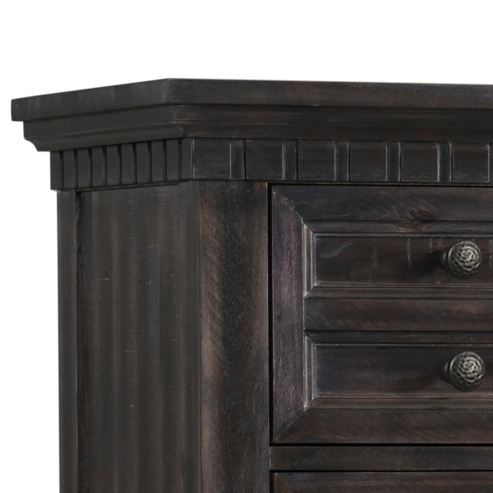 Steele Transitional King Bedroom Set in Smokey Gray Oak with LED Nightstand
