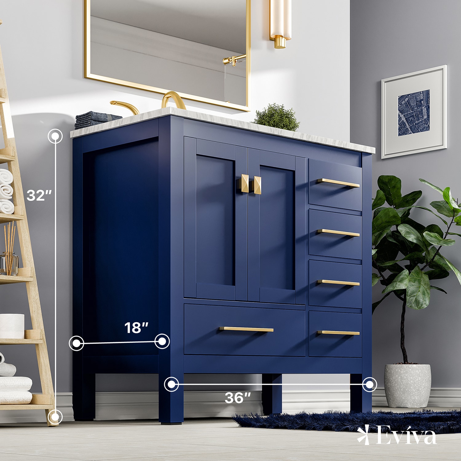 Eviva EVVN412-36BLU-GH Bath-Vanity-Combo - View #2