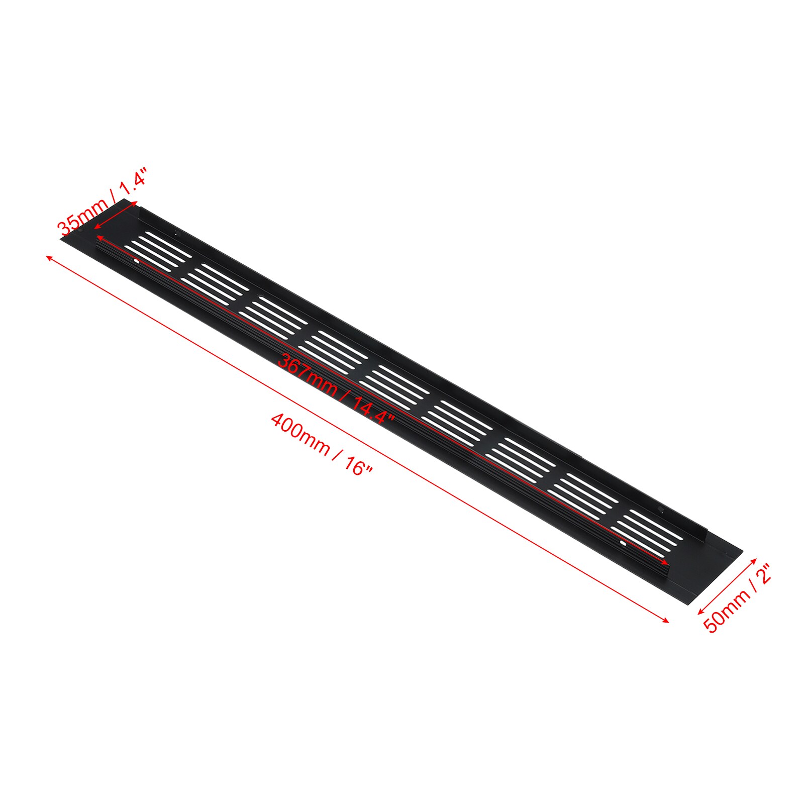 PATIKIL Door Air Vent Cover – 16″ X 10″ Anodized Aluminum Louver Grille For Cabinet, Wardrobe, Wall (Black)