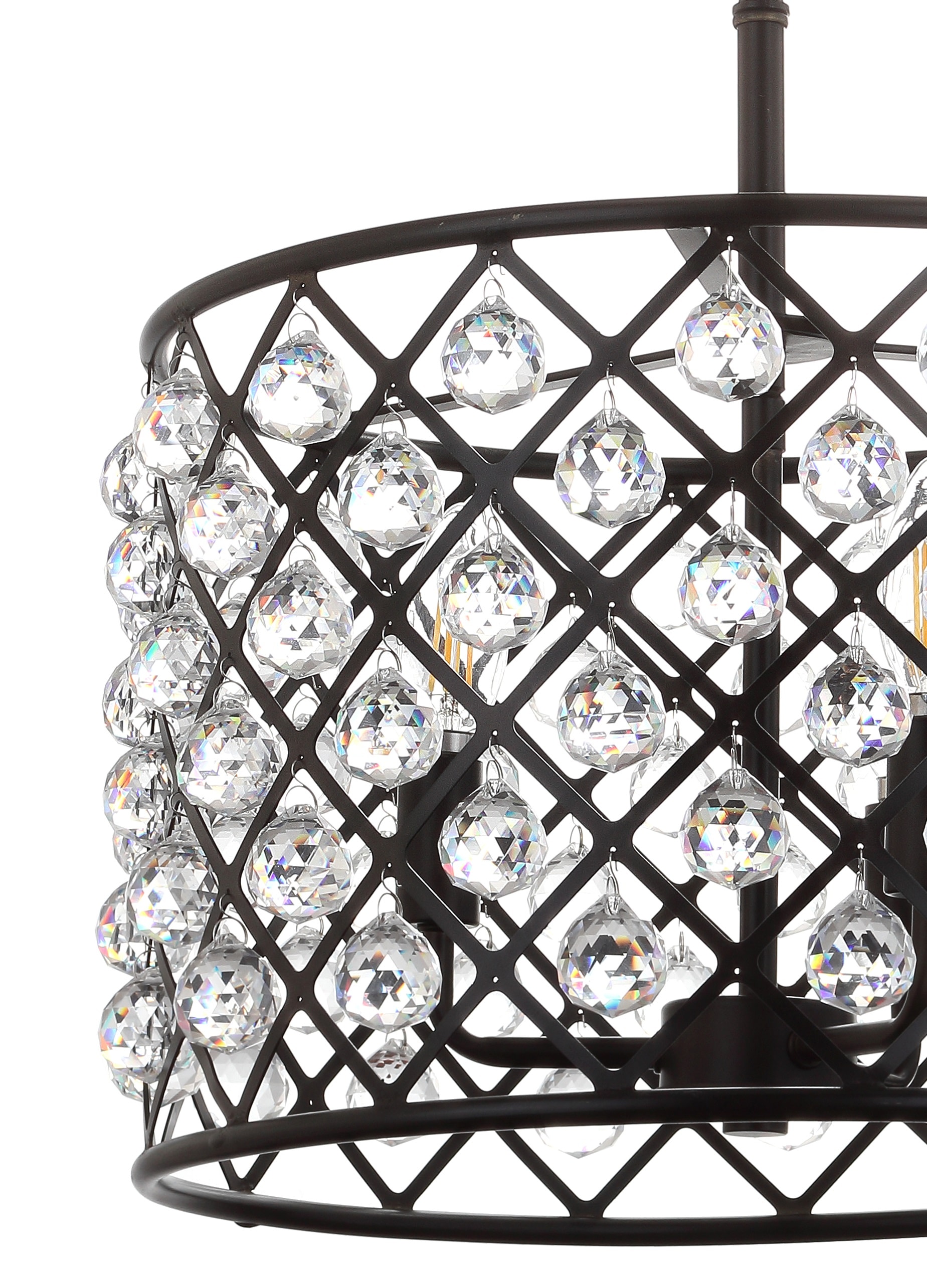 Gabrielle 16" Oil-Rubbed Bronze Crystal LED Drum Pendant