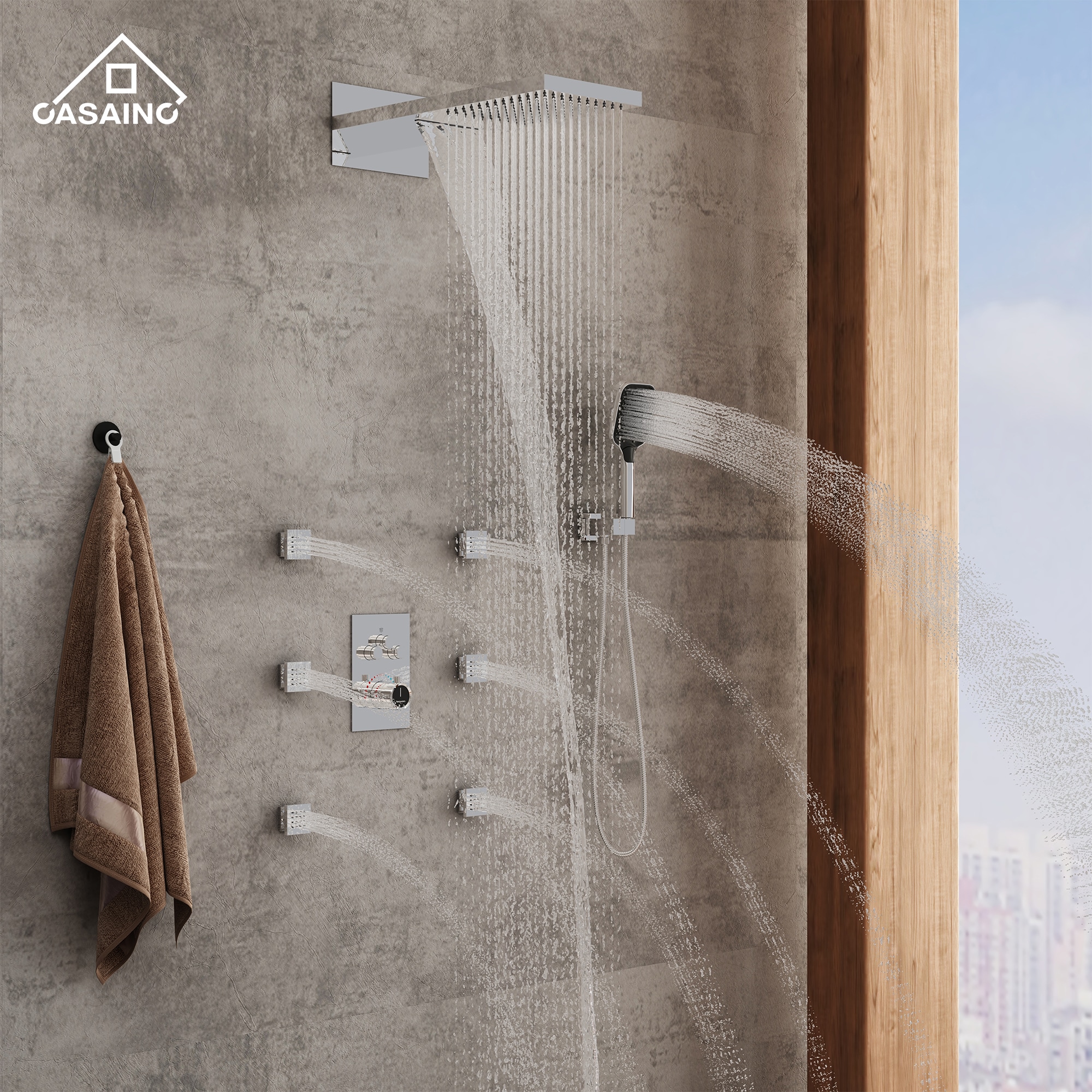 CASAINC WE-SS20MB Showerhead-Bar-Panels - View #3