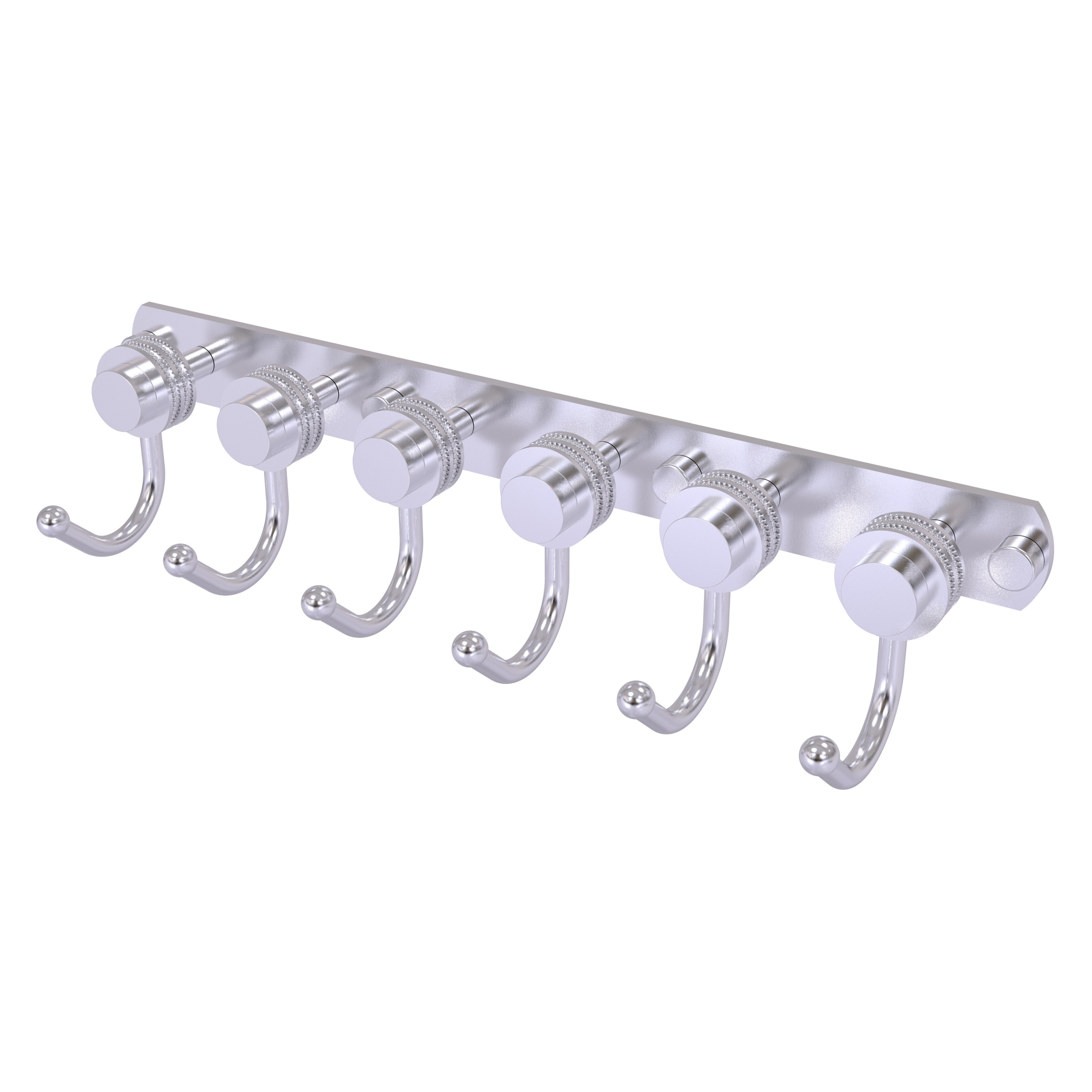 Allied Brass 920D-6-SCH Mercury Satin Chrome 6 -Hook Wall mount Towel Hook