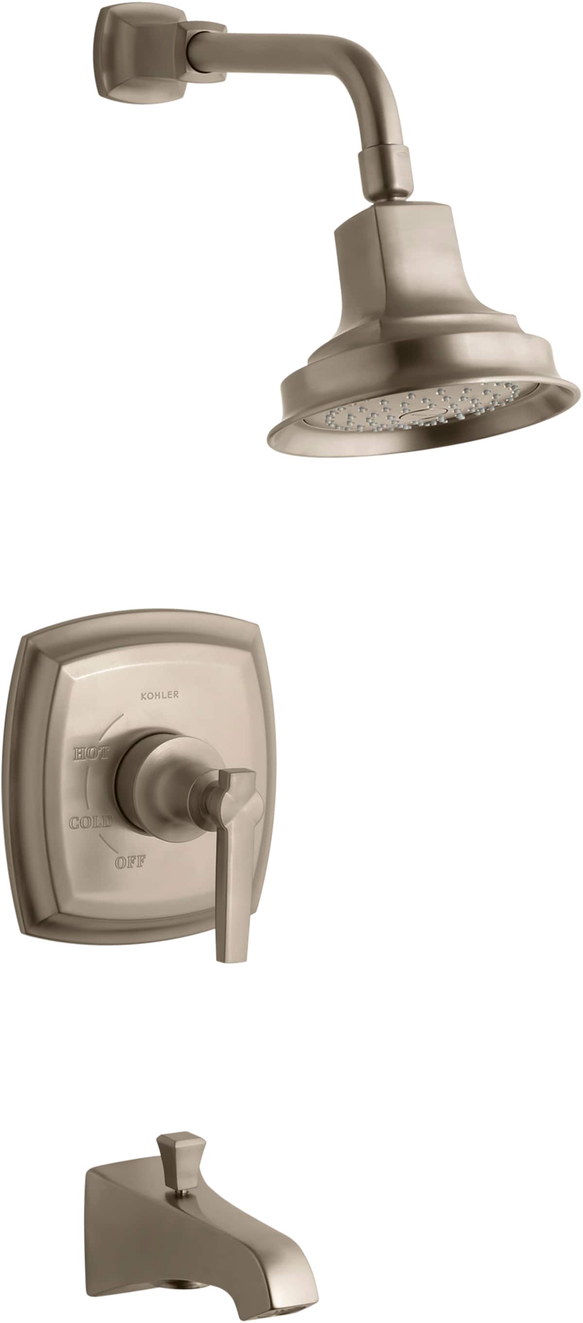 KOHLER TS16225-4-BV Margaux Vibrant Brushed Bronze 1-handle Single function 6.5-Inches Round Bathtub and shower Faucet