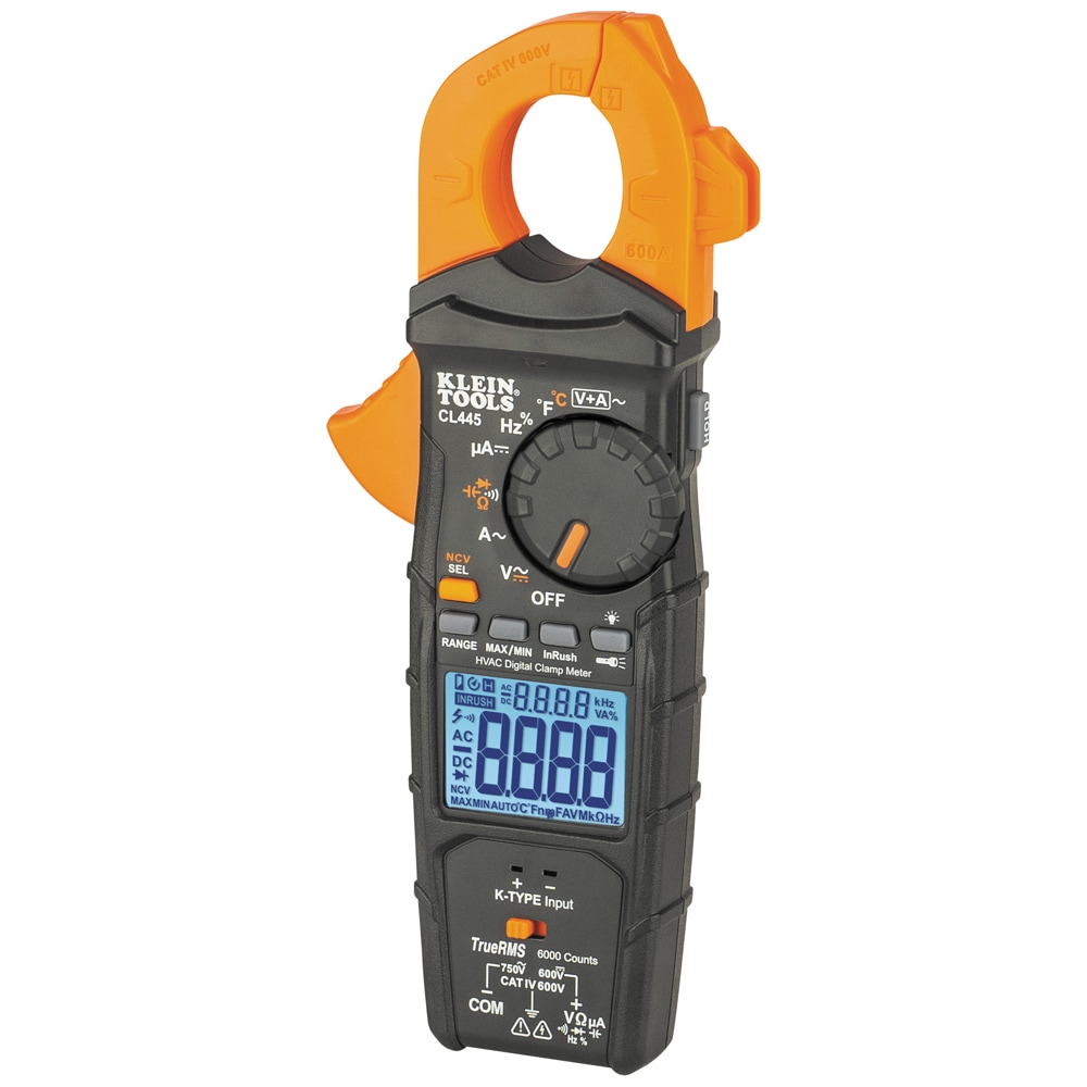 Klein Tools HVAC Lcd Display Clamp Meter Multimeter 600 Amp 600-Volt ...