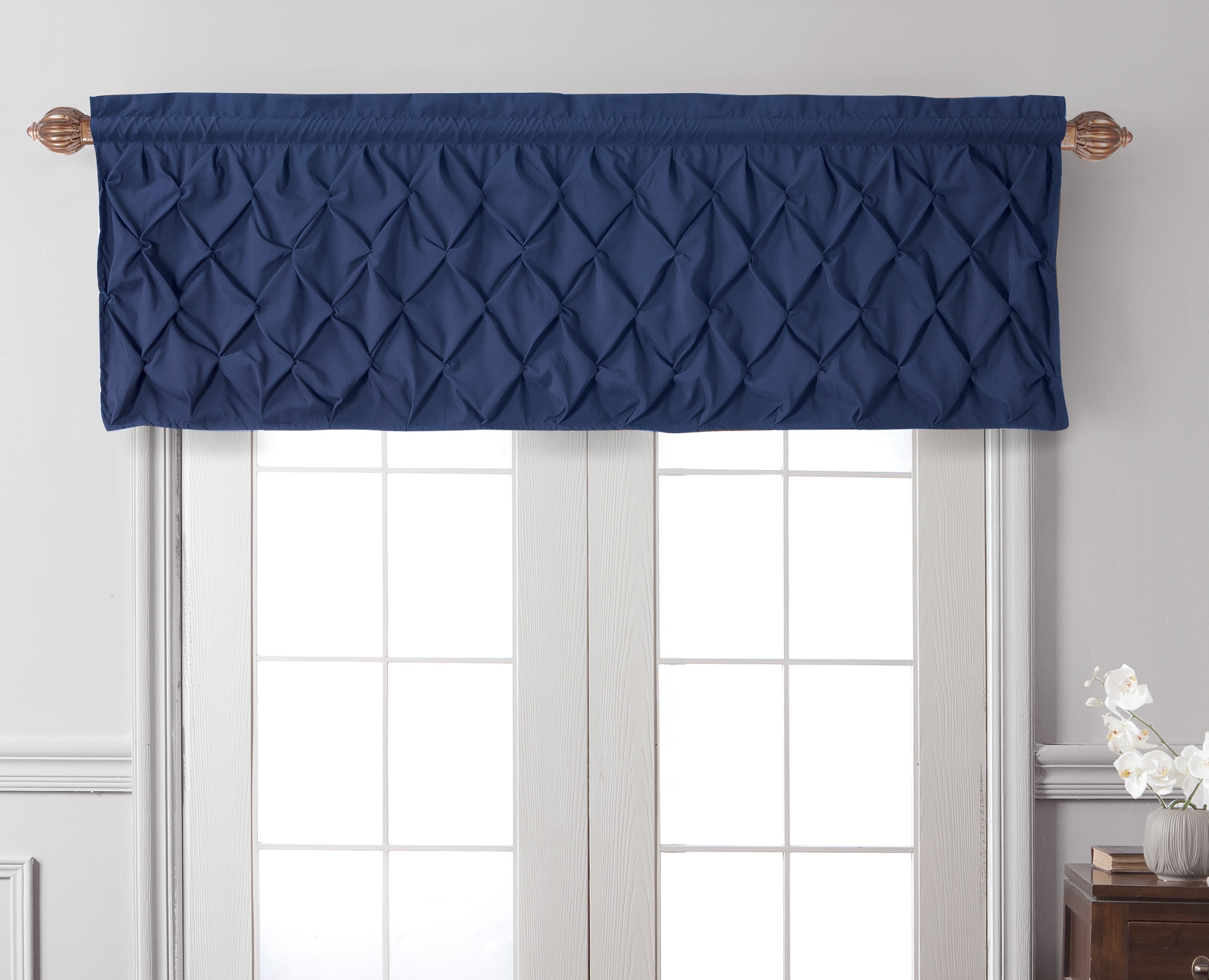 VCNY Home - 20-in Navy Room darkening Rod pocket Single curtain panel