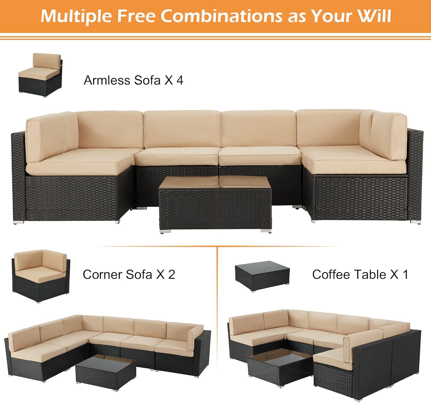 AECOJOY 16008BKBG-LS02 Patio-Conversation-Sets - View #4