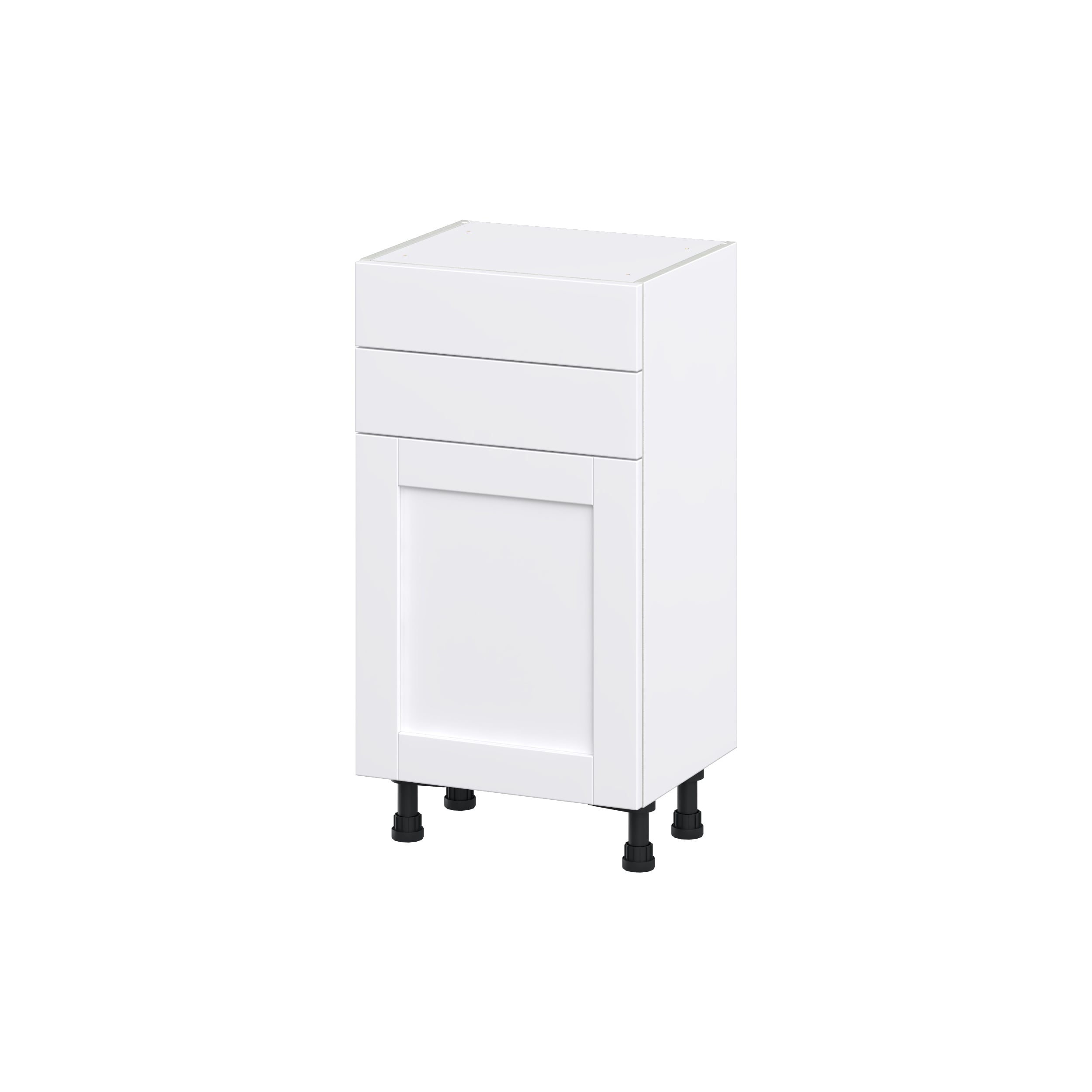 Hugo&Borg Rosemont 18-in W x 34.5-in H x 14-in D Glacier White 2-Drawers Base Fully Assembled Cabinet (Flat Panel Shaker Style)