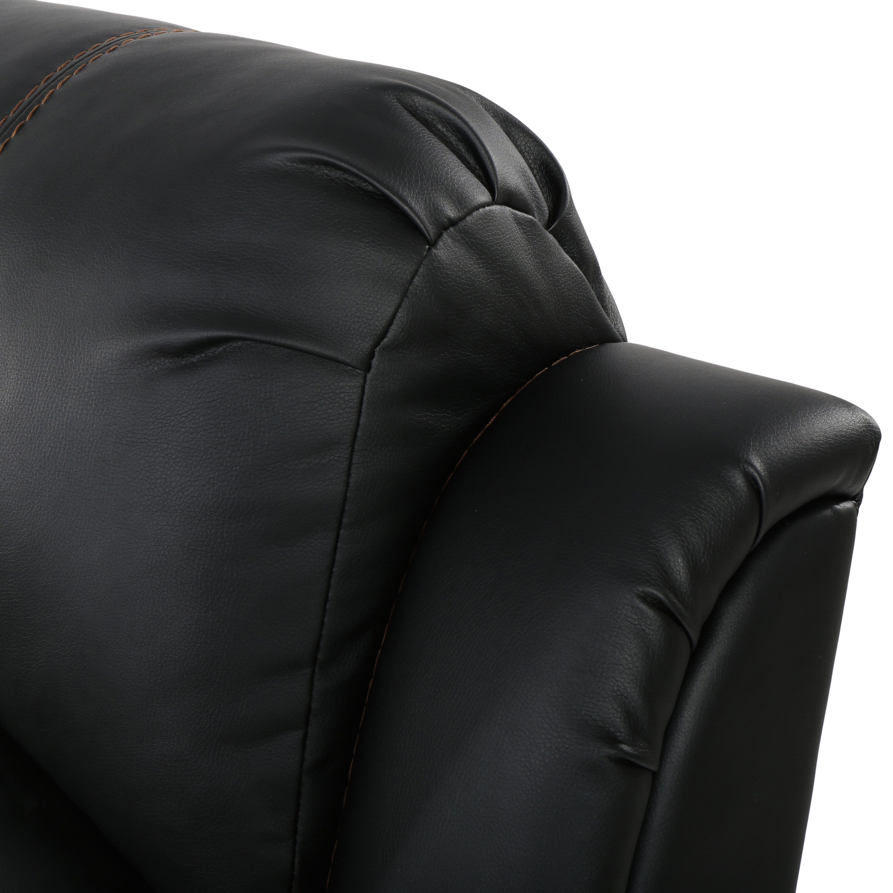 Best Selling Home Decor Black Faux Leather Upholstered Recliner in the ...