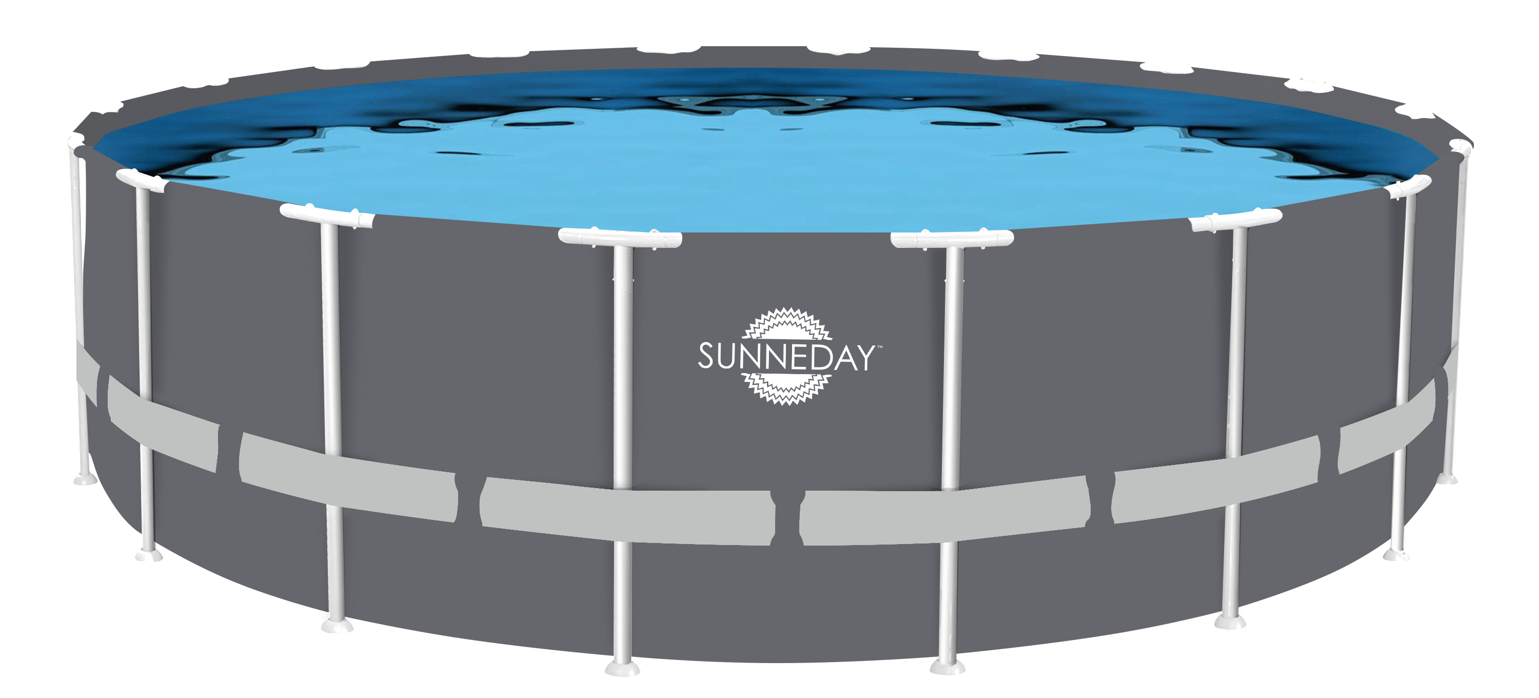 Sunneday 60018-W Oasis 18-Feet x 18-Feet x 52-Inches Metal frame Round Above-Ground Pool with Filter Pump with Pool Cover with Ladder