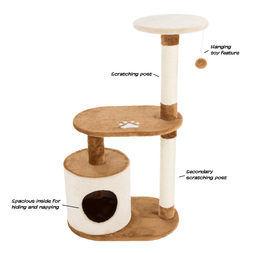 Pet Pal 37.5-in x 13.75-in Off-white Carpet Cat Tree in the Cat Trees ...