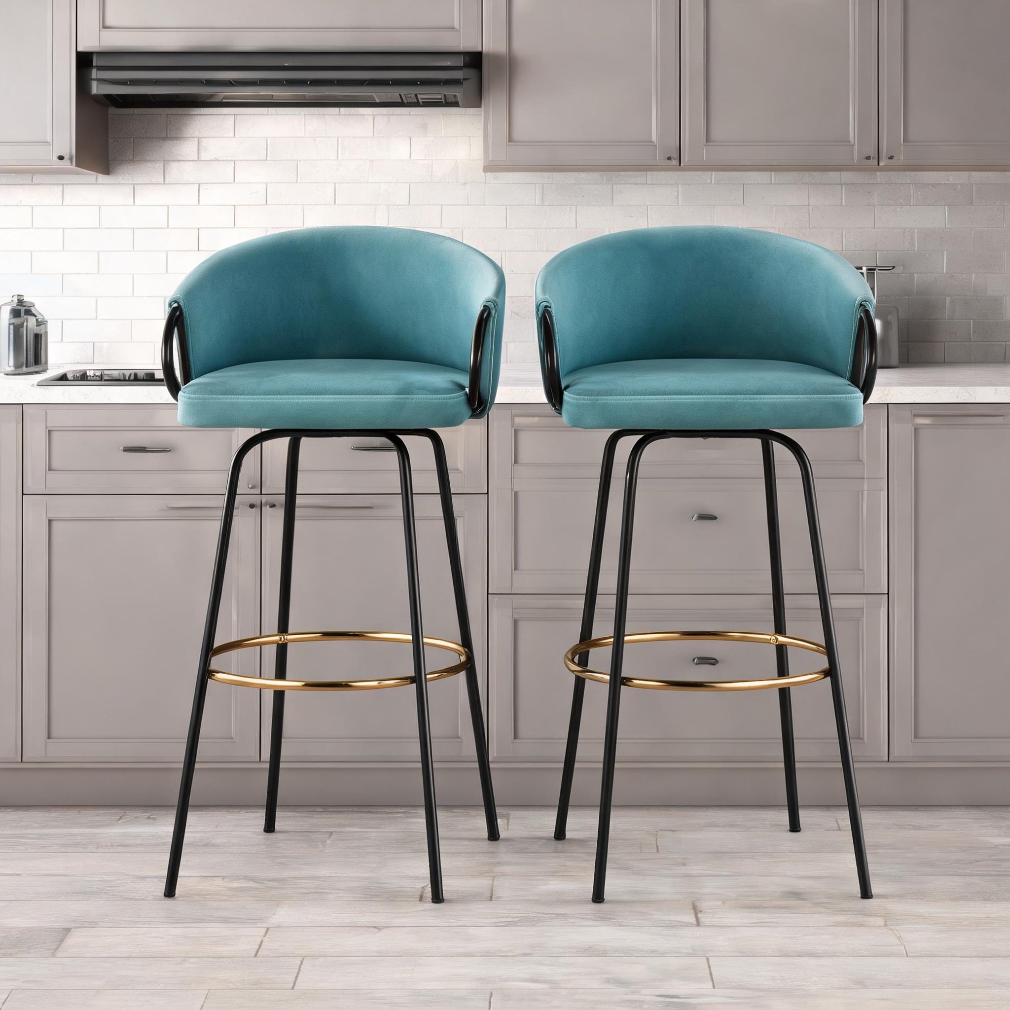FlowLuxe 19.5 x 21 x 38.2 in Seating For Dining featuring Gold Footrest ...