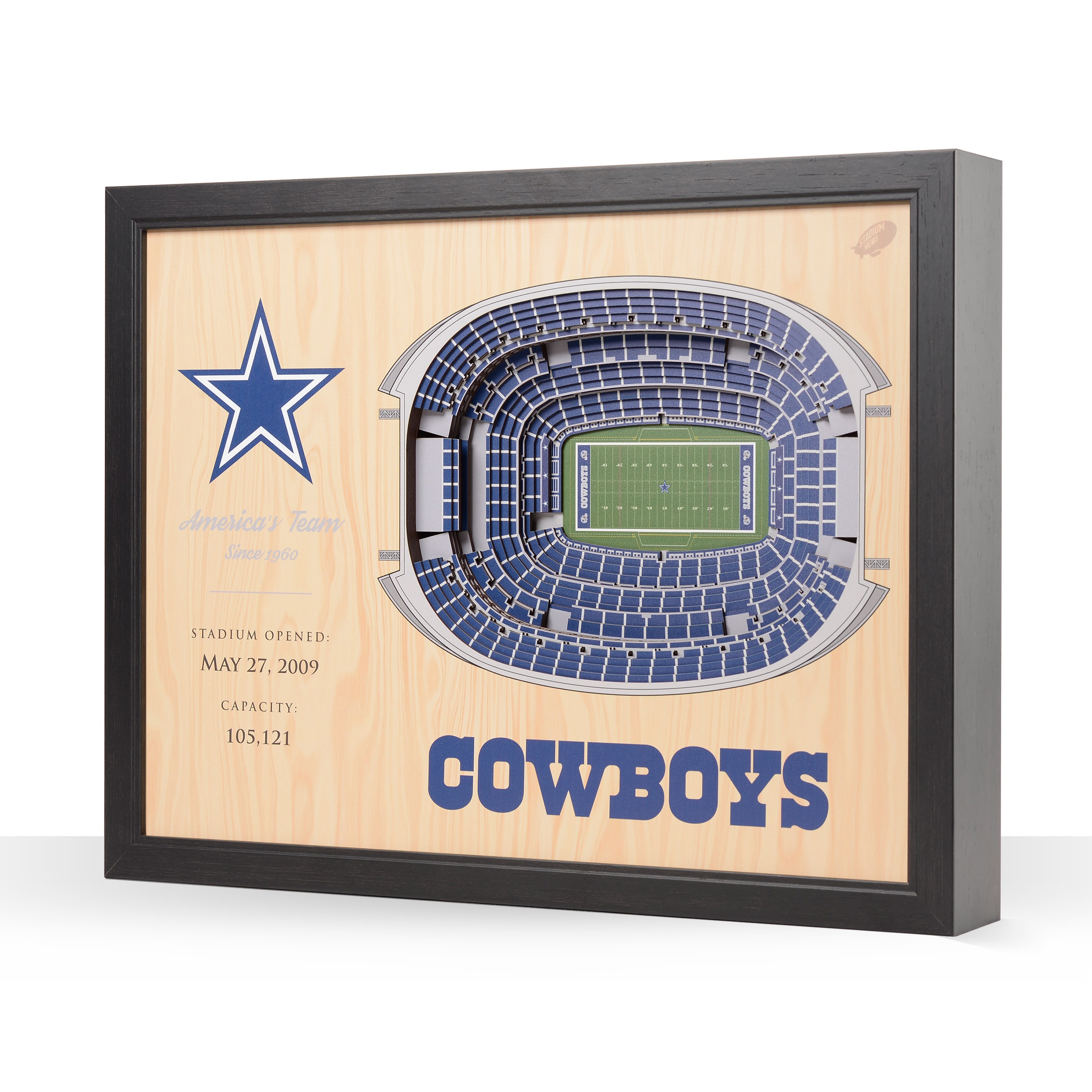 Dallas Cowboys NFL StadiumView Layered Wood Christmas Ornament