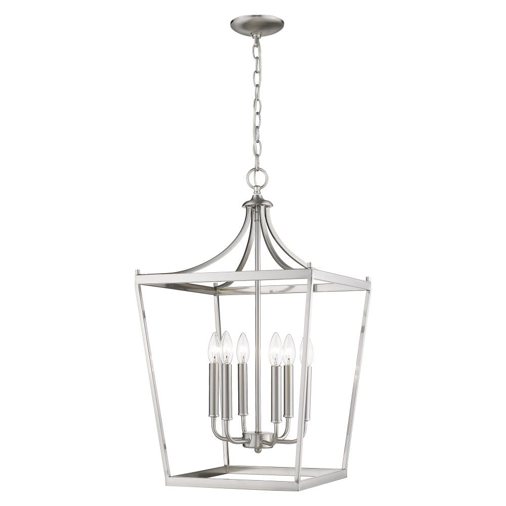 Kennedy Satin Nickel 6-Light Open Cage Chandelier
