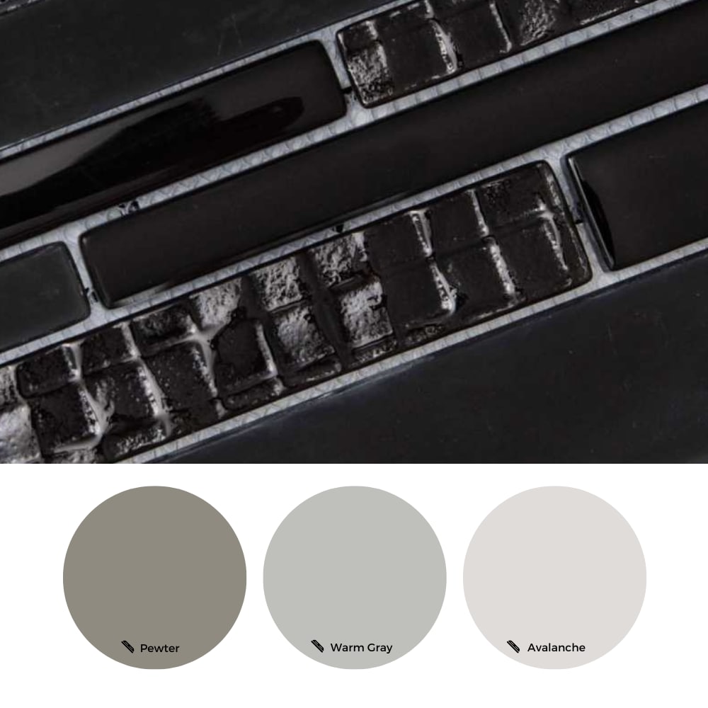 Karma Black 12x12 Textured Glass Mosaic Wall Tile