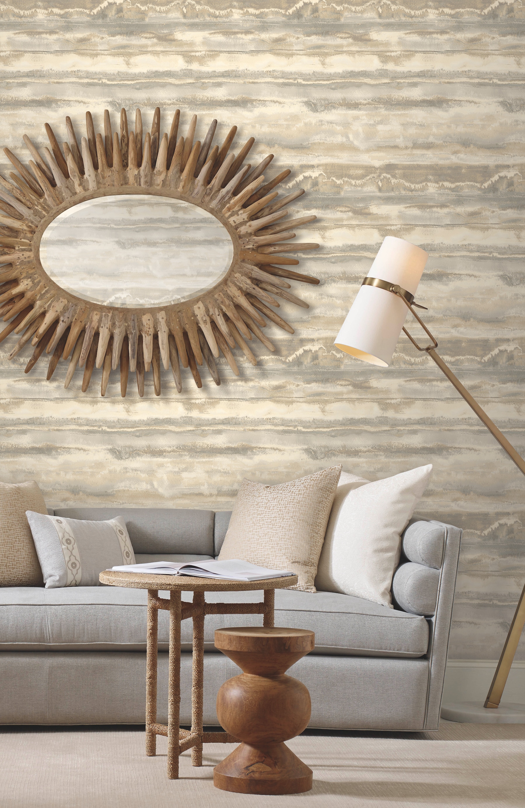 York Wallcoverings NA0533 Candice Olson Botanical Dreams 60.8-Sq. Feet Yellow Non-woven Abstract Unpasted Wallpaper