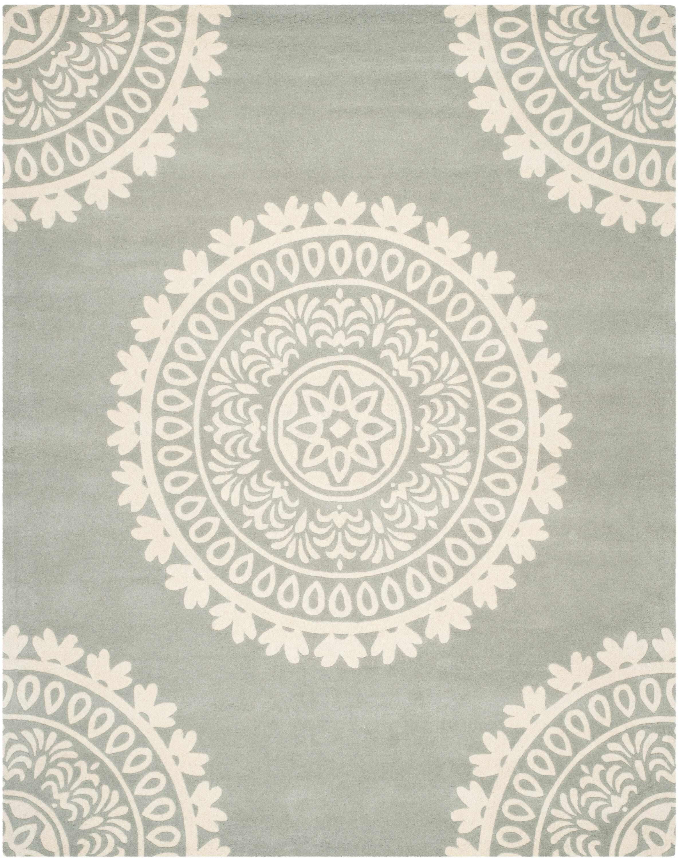Bella Gray and Ivory Hand-Tufted Wool Area Rug