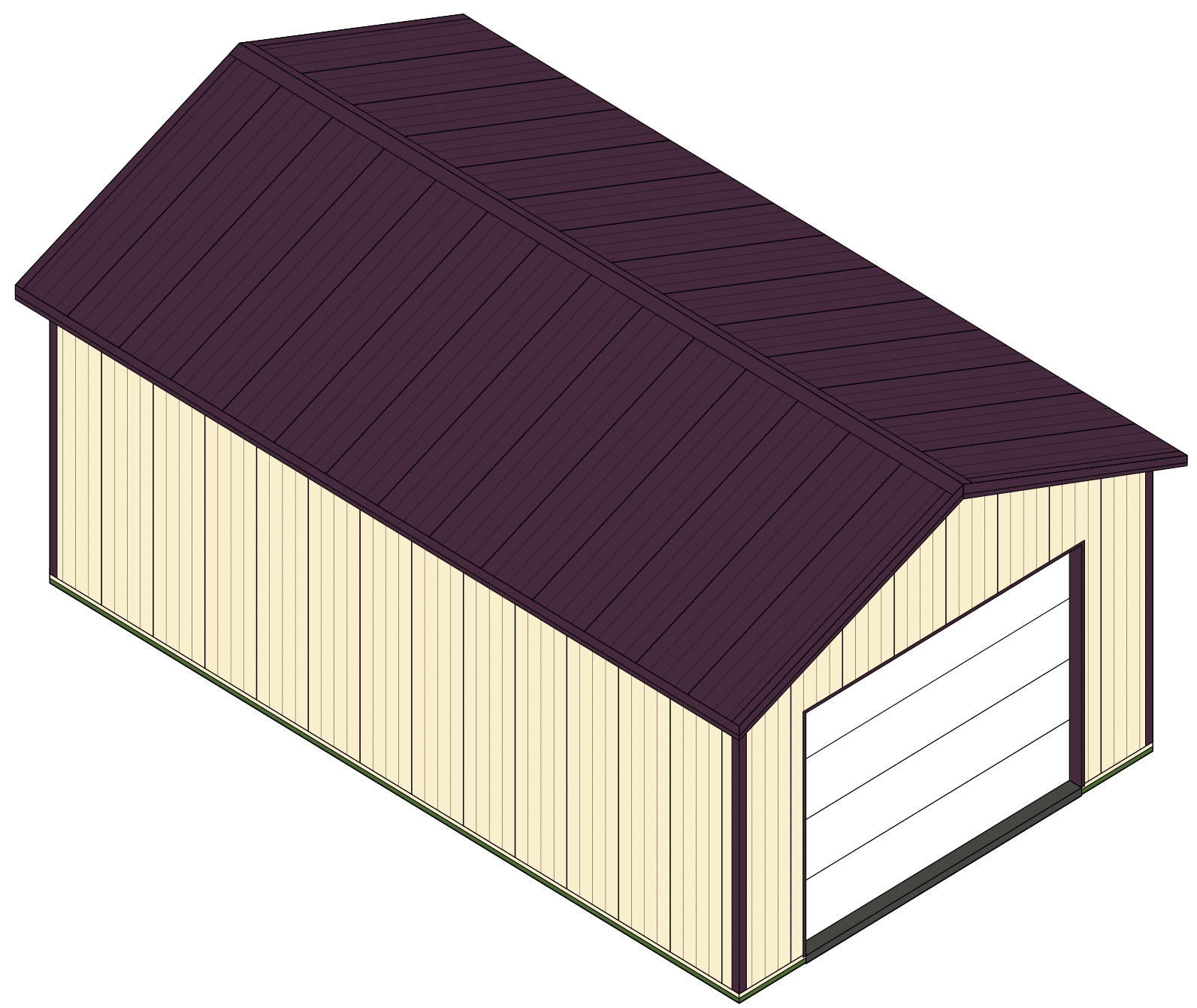 MASTER Building Components BKL24401225 Ivory 12-ft W x 24-ft H x 40-ft L Pole Barn Kit
