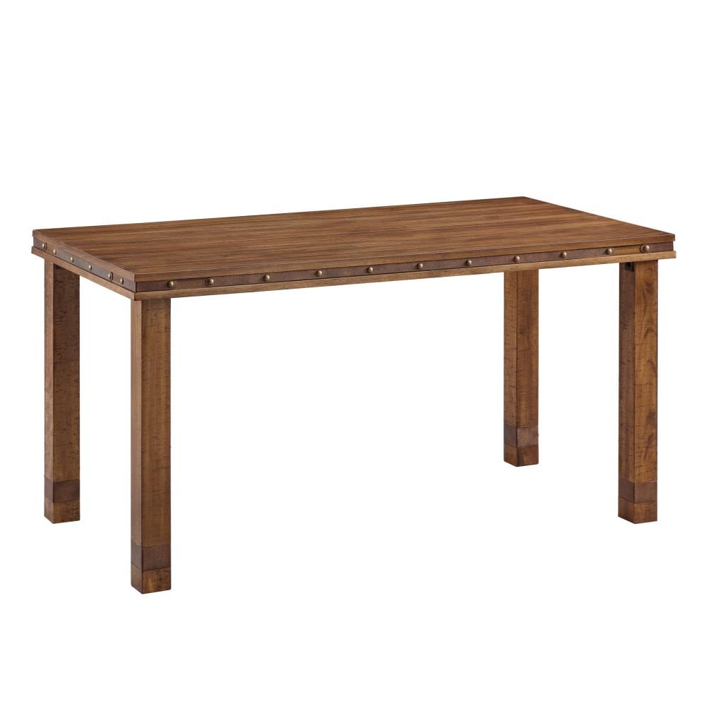 Boston Loft Furnishings ATG4323DN Robyn Brown Transitional Dining Table, Wood Veneer with Brown Wood Base 60-in L x 30.5-in H