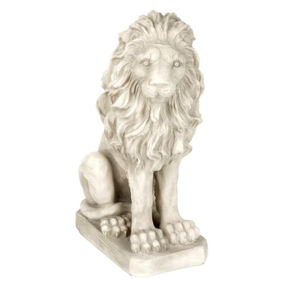 Design Toscano 21-in H x 13-in W Off-White Lion Garden Statue in